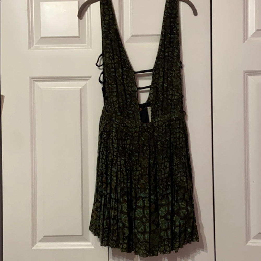 Green/brown/black tank dress